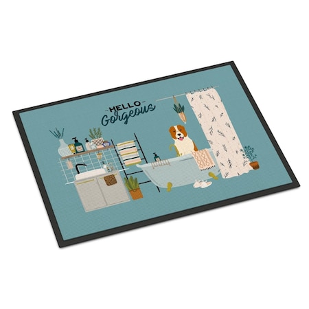 Carolines Treasures 24 x 36 in. Central Asian Shepherd Dog in Bathtub Indoor or Outdoor Mat CK7471JMAT